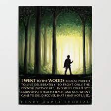 Henry David Thoreau Inspirational Quote I Went To The Woods Poster By Elvin Dantes Society6