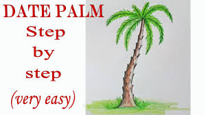 To be honest, looking from a distance, date palm is difficult to distinguish from, for example, the coconut palm. How To Draw A Date Palm Step By Step Very Easy Art Video Youtube