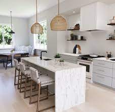 Brittanicca Block Cambria Quartz 1 Best Countertops Cost Reviews White Kitchen Wood Floors Kitchen Remodel Kitchen Design Small