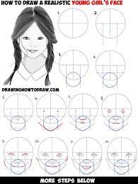 These are the first tools you need to draw a realistic face. How To Draw A Realistic Cute Little Girl S Face Head Step By Step Drawing Tutorial For Beginners How To Draw Step By Step Drawing Tutorials Drawing Tutorials For Beginners Drawing Tutorial