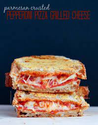 This Amazing Parmesan Crusted Pepperoni Pizza Grilled Cheese Is Sure To Be A Showstopper Pizza Grilled Cheese Recipes Cooking Recipes