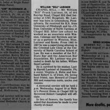 Obituary for William Frank LARIMER (Aged 50)