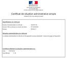 Le certificat de situation administrative (non gage et opposition)