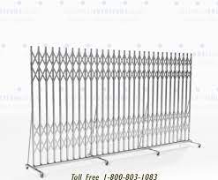 Includes warning sign that reads. Expandable Safety Barricade Gates Wheels Mobile Folding Compact Security Fencing