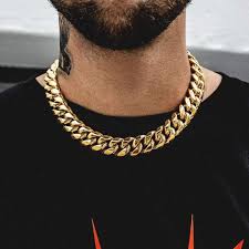 Black And Gold Necklace Fashion Jewelry Miami Cuban Link Choker 19mm In Yellow Gold The Gld Shop Mens Gold Jewelry Mens Accessories Necklace Mens Jewelry Necklace
