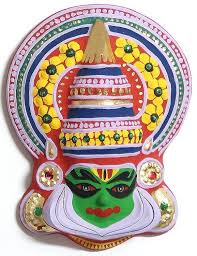 Kathakali Papier Mache Mask Arjuna From Mahabharata Paper Mache Wall Art Kathakali Face Paper Mache Art