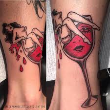 Stephanie Stiletto Website Tattoo Artist South Brisbane Traditional Tattoo Tattoos Wine Glass Tattoo
