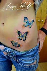 Javi Wolf Tattoos For Women Watercolor Butterfly Tattoo Hip Tattoos Women