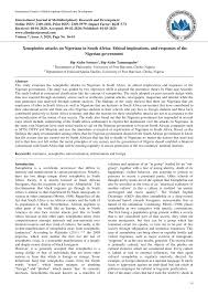 Pdf Xenophobic Attacks On Nigerians In South Africa Ethical Implications And Responses Of The Nigerian Government