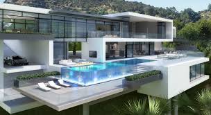 Fascinating Starlight Mansion Home Plans In White Color Featuring Terrace With Lounge Chair Swimming Pool G Big Modern Houses Ultra Modern Homes Modern Mansion