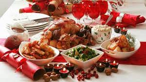 Roasted turkey corn bread dressing with giblet gravy macaroni and cheese collard greens with smoked ham hocks glazed candid yams cranberry sauce dinner rolls pecan pie red velvet cake. How Many Calories The Average American Eats On Christmas Abc News