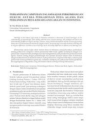 Pdf Perkawinan Campuran Dalam Kajian Perkembangan Hukum Antara Perkawinan Beda Agama Dan Perkawinan Beda Kewarganegaraan Di Indonesia