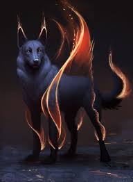 Black Fire Wolf Werewolf Dog Fox Beast Animal Concept Art Fantasy Creature G Fantasy Creatures Mythical Creatures Art Mythical Creatures
