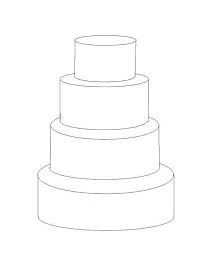 Sketch 4 Tier Plain Cake Drawing Cake Templates Wedding Cake Outline