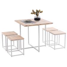 On april 11, 2014 • by kristi • 45. Dining Table Set 1 Pvc Table 4 Stools Square Breakfast Wood Dining Room Table Set Light Oak Color White Walmart Com Walmart Com