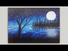 Art, by its very definition invites people to give full reign to their creativity. Moon And Trees Silhouette Painting In Acrylics Easy Acrylic Painting Demo By Studiosilvercreek Youtube