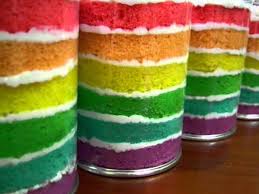 Resep rainbow cake lembut sederhana spesial asli enak. Rainbow Cake In A Jar Youtube