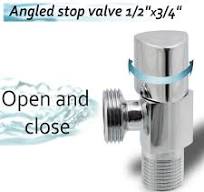 AERZETIX - C74940 - Absperrventil 1/2"x3/4" + rosette und PTFE dichtung mit  dreieckigem griff - aus messing und vernickelter beschichtung - ...