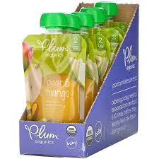 Plum Organics Organic Baby Food Pear Mango 6 Pouches 4 Oz 113 G Each Iherb