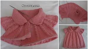 Yakadan Orulen Tek Parca Bebek Yelek Yapimi Nazarca Com Bebek Yelek Bebek Yelek