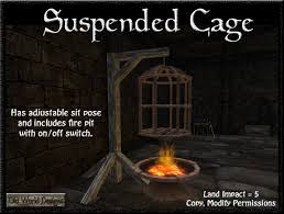 A fire spirit card costs 1 elixir to deploy. Second Life Marketplace Old World Designs Suspended Cage With Captive Pose And Fire Pit