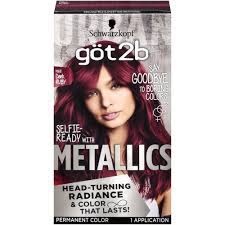 Schwarzkopf Got2b Metallic Permanent Hair Color M68 Dark Ruby Walmart Com In 2021 Permanent Hair Color Metallic Hair Dark Red Hair Dye