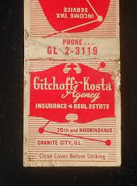 One call and you'll have the personal attention you deserve. 1950s Gitchoff Kosta Agency Insurance Real Estate Niedringhaus Granite City Il Ebay