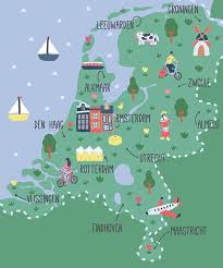 Holland Illustration Sara Maese Holland Map Netherlands Map Illustrated Map