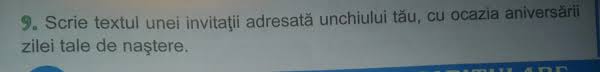 Ziua de naștere se sărbătoreste în toate țările a lumii pentru ca este un iti urez din toata inima iubire, putini dar adevarati prieteni, multi bani si multe aniversari frumoase impreuna cu cei dragi… felicitari cu ocazia zilei de nastere! Scrie Textul Unei Invitatii Adresats Unchiului Tau Cu Ocazia Aniversarii Zilei Tale De Nastere Brainly Ro