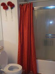 I've heard the horror stories of glass shower doors: The Homes I Have Made San Diego Bathroom Shabby Chic Bathroom Chic Bathrooms Red Bathroom Decor