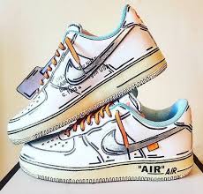 Swoosh Off White Air Force 1 Black Air Force 1 X Off White Custom Air Force 1 Cartoon Custom Etsy Nike Air Shoes Nike Shoes Air Force Sneakers Fashion