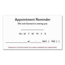 Fully automated appointment reminder app. Appointment Reminder Cards 100 Pack White Zazzle Com Card Templates Free Card Template White Business Card