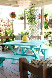 Turquoise Picnic Table Turquoise Picnic Table My Backyard Painted Picnic Tables Patio Table Picnic Table