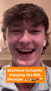 Private jets, sushi, Uncrustables and steak dinners. Matthew Schaefer is  living the life at 18 years old., “On the ice, getting some big hits from  big guys. And then off the ice, the chartered planes ...