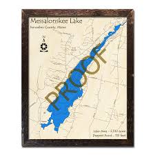 Messalonskee Lake Me 3d Nautical Wood Maps