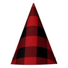 Red Black Rustic Buffalo Plaid Birthday Party Party Hat Zazzle Com Buffalo Plaid Birthday Plaid Birthday Party Buffalo Plaid Birthday Party