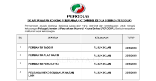 Jawatan kosong terkini di majlis perbandaran kajang reviewed by admin on january 21, 2019 rating: Jawatan Kosong Terkini Perodua Jawatan Kosong Terkini Facebook