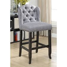 The most common grey bar stool material is wood. Furniture Of America Sinuata Light Gray Fabric 30 25 Inch Bar Stool Set Of 2 Idf 3324bk Lg Bcw