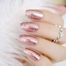 In this video i show how i created these long stiletto gol. Amazon Com Coolnail Shiny Rose Gold Fake False Nails Coffin Ballerina Nail Tips Shining Sugar Glitter Deco Summer Salon Press On Nail Art Tip Everything Else