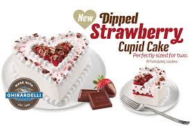 Dairy Queen New Dipped Strawberry Cupid Cake Perfectly Sized For Two Made With Ghirardelli Chocolate Ghirardelli Chocolate Strawberry Dip Cake
