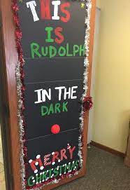 Office christmas decorations whoville christmas door decorating contest holiday door office christmas christmas classroom christmas crafts christmas classroom door christmas themes. Rudolph In The Dark Christmas Door Decorating Contest Christmas Door Decorations Christmas Classroom