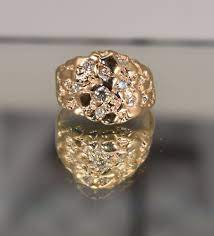 Pin On 14k Yellow Gold Nugget Men S Ring