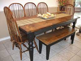 Pin By Kim Bartley On For The Home Farmhouse Table Farmhouse Dining Rooms Decor Farmhouse Table With Bench