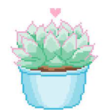 Pretty Cute Kawaii Green Pastel Plants Pixel Art Pixel Pixels Pixel Plants Kawaii Pixels Transparents Sempervivu Pixel Art Pixel Art Design Pixel Art Templates