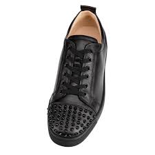 Louis Junior Spikes Black Black Leather Men Shoes Christian Louboutin
