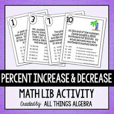Percent Increase And Decrease Discount Mark Up And Tax Math Lib Simple Interest Math Compound Interest Math Quadratics