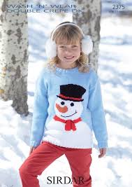 snowman sweater in wash n wear double crepe dk and country style dk 2375 downloadable pdf discover more patterns by sirdar a orgu kardan adam tig isleri