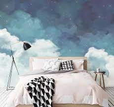 Find & download free graphic resources for kids room mockup. Fantastic Starry Sky Wallpaper Removable Clouds Wall Mural For Etsy