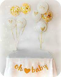 Baby Shower Decorations Baby Shower Balloons Gold Glitt Https Www Amazon Co Gold Glitter Banner Baby Shower Invitations Diy Gender Reveal Party Supplies