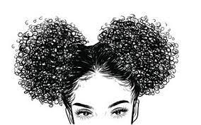 Curly Beauty Girl Illustration Isolated On Clear Background Double Buns With Long Hair Hand Draw Idea Curly Hair Drawing How To Draw Hair Girls Illustration